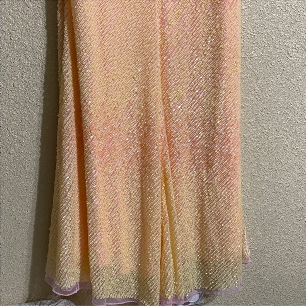 SOLD Mac Duggal 5763 Sunset Ombre Pink Sequin Open Back Maxi Gown Dress Size 8 - Picture 15 of 16